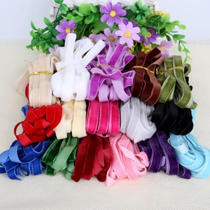 Woven Velvet Ribbon For DIY Crafts Gift Wrapping Bow Making Clothing Accessories Home Decor Soft Solid Color Textile Supply