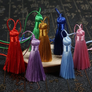 Multi-colored vintage tassels for fans and DIY crafts in vibrant silk finish