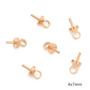 Χρυσές βίδες χαλκού 4x7mm για κατασκευή κοσμημάτων DIY και κρεμαστά σκουλαρίκια