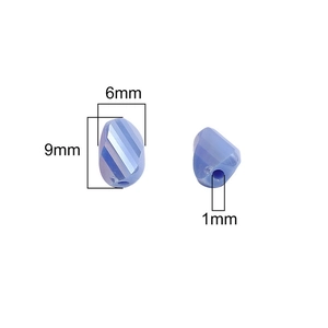 Perle in vetro sfaccettato blu chiaro per gioielli fai-da-te 6x9mm con foro da 1mm