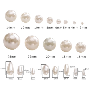 Polished ABS ivory imitation pearls in various sizes and shapes for DIY jewelry making