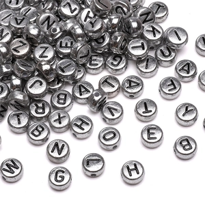 Acrylic Alphabet Letter Flat Round Beads For DIY Handmade Bracelet Necklace Jewelry Making Minimalist Craft Accessory