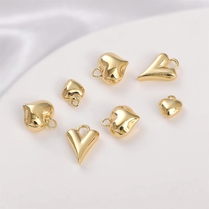 14K Gold Filled Legierung Herzform Anhänger Ohne Kette Hochglanzpoliert Metall Charm Für DIY Schmuckherstellung Halskette