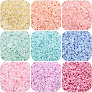 Set de perles de verre 4mm en 9 couleurs macaron avec fini perlé pour bijoux DIY
