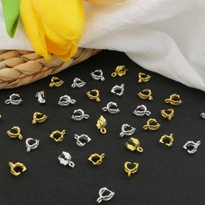 Textured metal jewelry clasps in gold and silver for DIY necklace and pendant making
