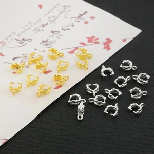 Golden and silver alloy pendant connectors with realistic twig texture for DIY jewelry
