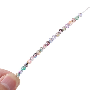 Perles en verre facettées aurore avec revêtement AB pour bracelets et bijoux DIY