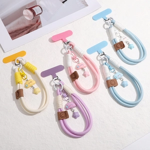 Detailed set of colorful braided phone lanyards with star and cloud charms
