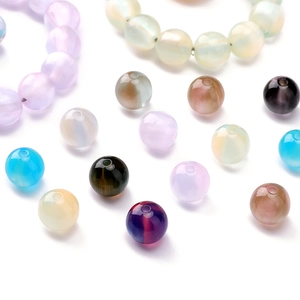 Polished cat-eye resin beads in mixed colors for DIY jewelry and bracelet making