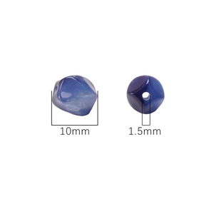 Perles octogonales en résine bleue effet œil de chat, 10mm pour création de bijoux