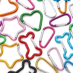 Aluminum Alloy Carabiner Keychain Star Heart Bone D Shape Colorful DIY Bag Hook Buckle Daily Outdoor Accessory