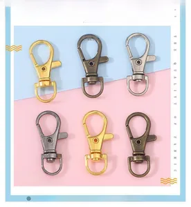Polished alloy lobster clasps in six metallic finishes with 360-degree rotating base