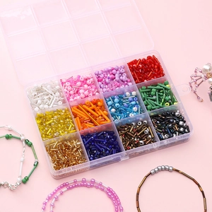 Mixed Color Glass Seed Beads Kit DIY Jewelry Making Bugle Beads For Bracelet Necklace Handcraft Material Package