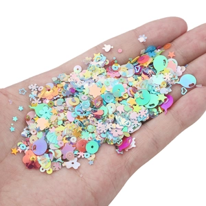 Mix of colorful multi-shape iridescent sequins for DIY jewelry making and crafts
