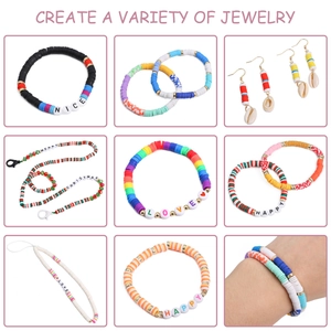 DIY Schmuckset mit 6mm bunten Heishi-Perlen für handgefertigte Armbänder und Ketten