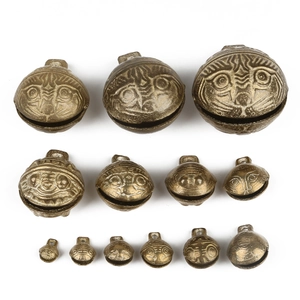Vintage Copper Tiger Head Bell Pendant Brass Handmade DIY Jewelry Accessories For Bracelet Necklace Making Traditional Style
