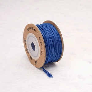 Blue twisted cotton cord roll for DIY jewelry beading and handmade bracelet crafts