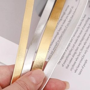 Bandes de reliure en similicuir PU doré et argenté avec texture pour loisirs créatifs