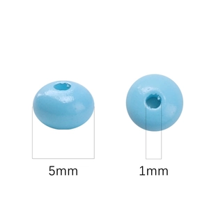Perles de verre bleu clair 5mm pour bijoux DIY avec un trou intérieur de 1mm de diamètre