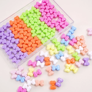 Set di perline colorate a fiocco in acrilico 15x11mm con scatola per gioielli DIY