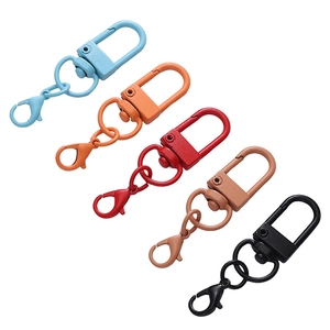Five assorted colorful matte alloy lobster clasps and rings for DIY jewelry and crafts