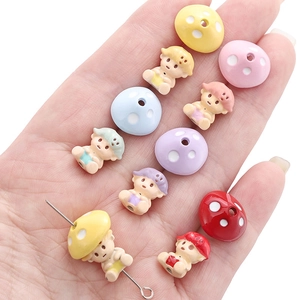 Perles colorées de poupée champignon pour la création de bracelets et colliers DIY