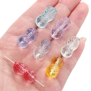 Colorful 12x23mm peanut-shaped glass beads set for DIY jewelry making and necklaces