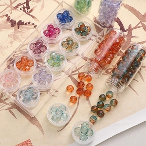 Cuentas de vidrio facetadas de 10mm en caja de almacenamiento para joyería DIY
