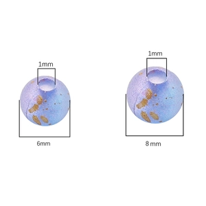 Lila-blaue Acrylperlen mit Goldspritzern für DIY-Schmuckherstellung 6mm 8mm
