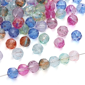 Cuentas Sueltas Redondas Facetadas de Cristal Sintético Color Degradado Fabricación de Joyas DIY Componentes Sueltos