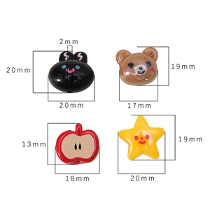 Lindas cuentas de acrílico con manzana estrella y conejo para joyería artesanal DIY