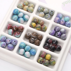 Perles en résine style peinture à l'huile avec texture marbre pour bijoux DIY