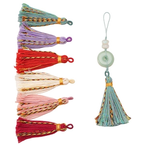 Ensemble de pompons tibétains faits main avec boucle de sécurité turquoise pour bijoux DIY