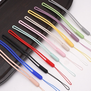 Macro shot of colorful liquid silicone lanyards in eleven diverse vibrant tones