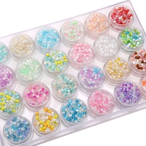 24-compartment storage box with assorted colorful glass seed beads for DIY jewelry making