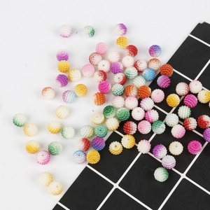 Close-up of 10mm gradient ABS textured pearls for DIY jewelry making and handmade crafts