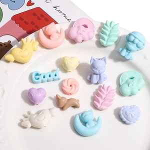 Acrylic Macaron Colored Loose Beads Mixed Cartoon Animal Heart Star Letter Shapes For DIY Jewelry Making Accessories