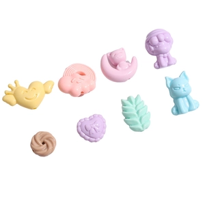 Colorful acrylic beads set with cartoon animals and hearts for DIY jewelry making