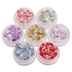 Gekleurde 10x8mm ovale glazen kralen in potjes voor doe-het-zelf sieraden en ambachten