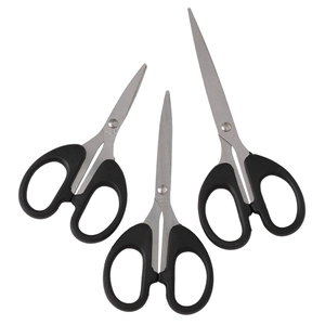 Multipurpose Stainless Steel Office Scissors With Black Handle Household Sewing Cutting Scissors Manual Utility Stationery