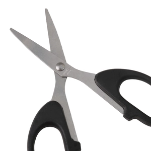Multipurpose stainless steel scissors with ergonomic black handle for home and office use