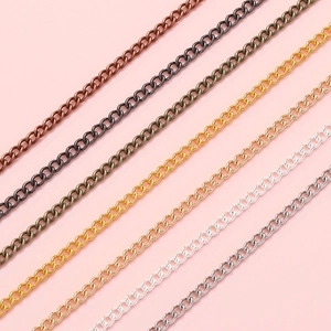 DIY copper-clad iron chain set in multiple metallic colors for jewelry making projects