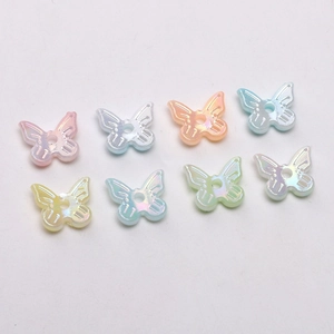 Colorful 10x11mm ABS pearl butterfly beads for DIY jewelry making and necklaces