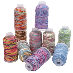 Set di 10 rotoli di corda in cotone sfumato colorato con filo d'oro per gioielli fai da te