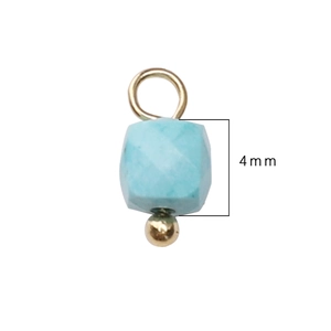 Coppia di ciondoli in pietra naturale blu sfaccettata da 4mm con anelli dorati