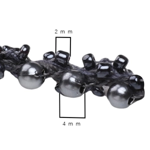 Cordon perlé fait main de 50cm avec perles de 2mm et 4mm pour la création de bijoux DIY