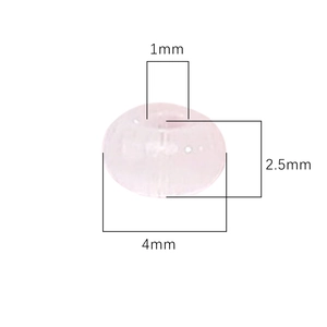 Pink translucent 4x2.5mm glass cat eye donut beads for handmade jewelry DIY with dimensions