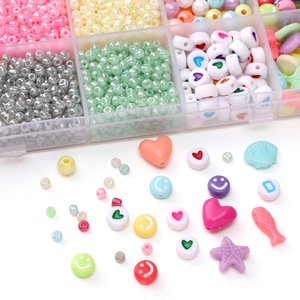 DIY jewelry kit with 3mm glass seed beads and colorful ocean charms for bracelets