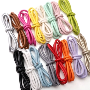 Détails des cordons ronds en cuir PU de 6mm en 16 couleurs vives pour bricolage créatif