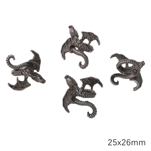 Antique silver dragon charms 25x26mm for DIY jewelry making and bracelet accessories